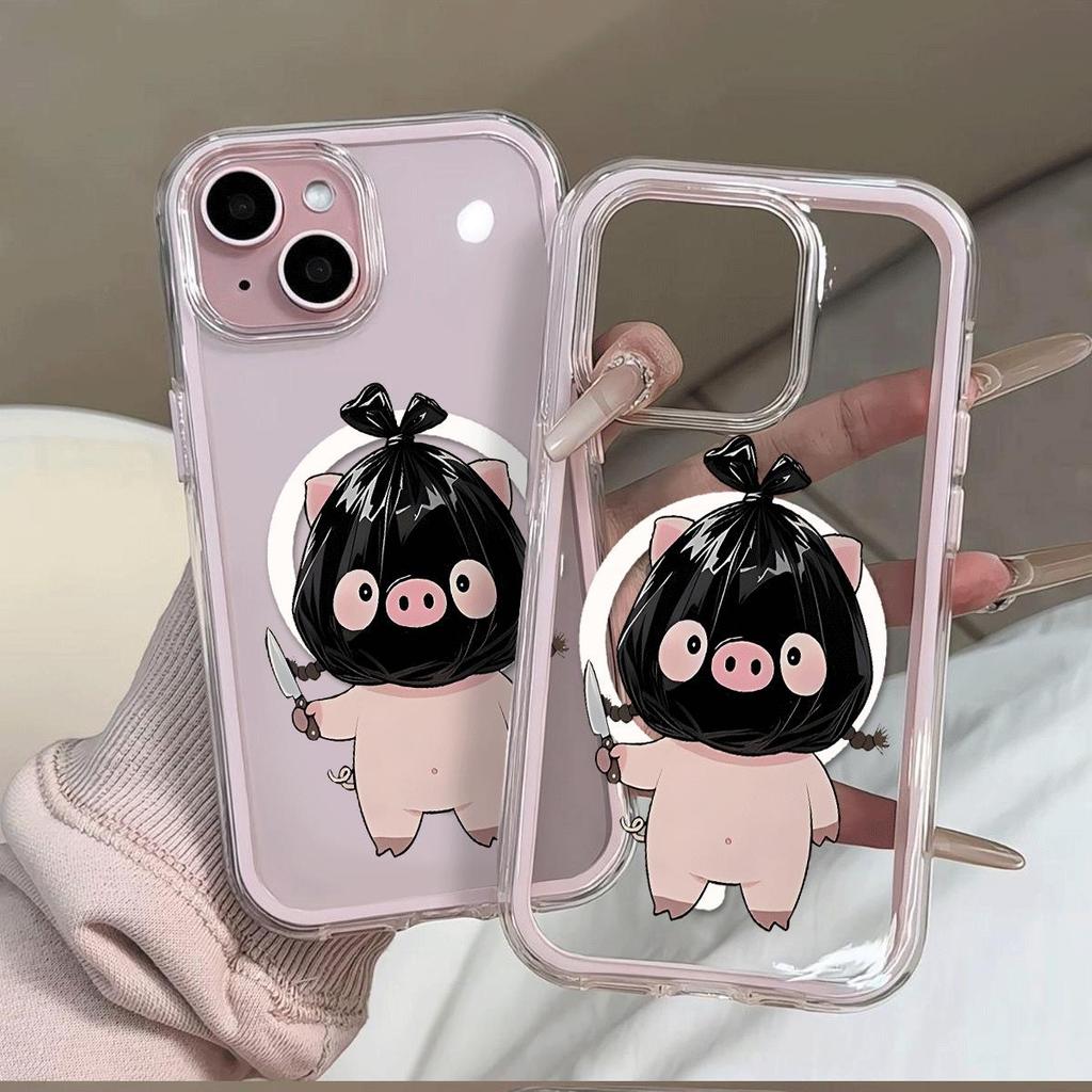 Bao rác lợn con phù hợp với vỏ điện thoại iPhone 17Air 3 trong 1,loại hút từ14/13/11Pro