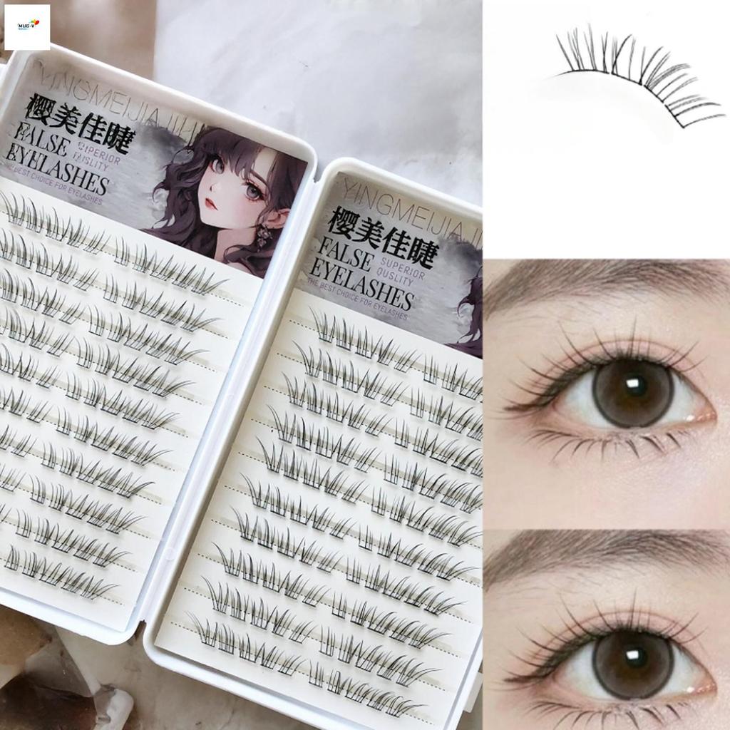 Lông mi giả phong cách hươu tự nhiên Black C Curl 9-12mm Bấm vào mi riêng lẻ Sợi tổng hợp thoải mái