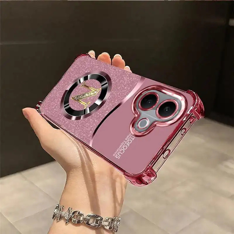 Vỏ Cho VIVO V60 LITE Phim Hoạt Hình Bảo Vệ Toàn Diện Chống Rơi Màu Hồng May Mắn Bìa Thư Mạ Điện Bảo Vệ Camera Vỏ Điện Thoại Silicon