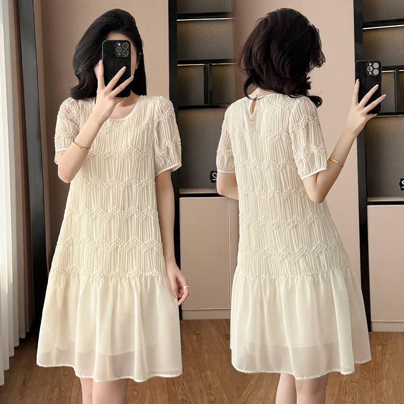 Đầm ngắn tay cổ tròn kiểu Pháp phong cách Chanel dành cho nữ, mẫu mới mùa hè, thanh lịch và thời trang