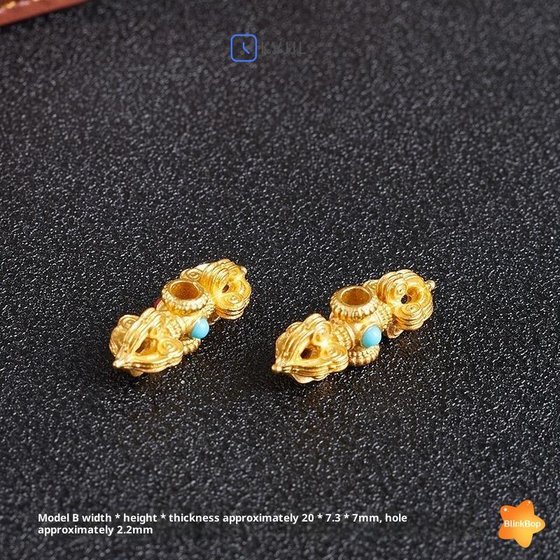 Mặt dây chuyền 2 chiếc 20x7.3mm vàng mờ & cổ mạ bạc, phù hợp DIY trang sức