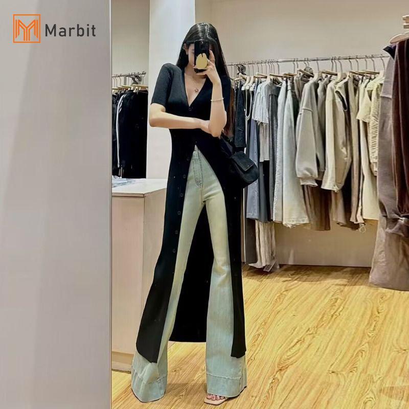 Áo Len Dệt Kim Ngắn Tay Cổ Chữ V Kiểu Pháp Phù Hợp Mùa Hè