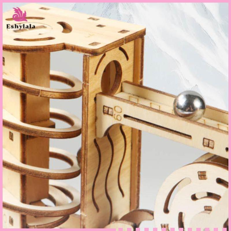Eshylala 1 Bộ Đá Cẩm Thạch Chạy Bộ 3D Gỗ Xoắn Ốc Plank Đường Câu Đố Thiết Bị Tra Điện Mô Hình Cơ Khí Khoa Học Mê Cung Hội Quà Tặng Cho Trẻ Em [MỚI]