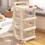 Giá xe đẩy đa chức năng Đồ ăn nhẹ Bảo quản mỹ phẩm Loại ngăn kéo nhiều lớp Phòng ngủ có bánh Tủ khóa đầu giường Hàng có sẵn