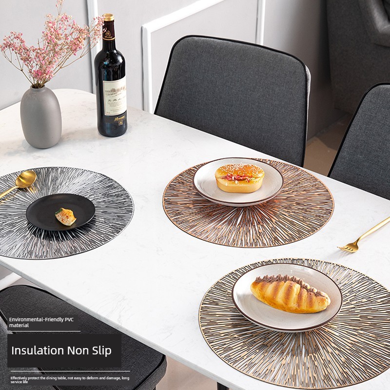Placemats Bắc Âu Ánh Sáng Sang Trọng Trà Đế Lót Cách Nhiệt Đơn Giản Hiện Đại Đĩa Thảm Phương Tây Placemats Đĩa Ăn Thảm Bàn Thảm Dùng Một Lần