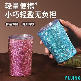 Cốc bia cách nhiệt hai lớp titan nguyên chất | Cốc quà tặng sang trọng nhẹ cho cà phê / Soda 24QJ