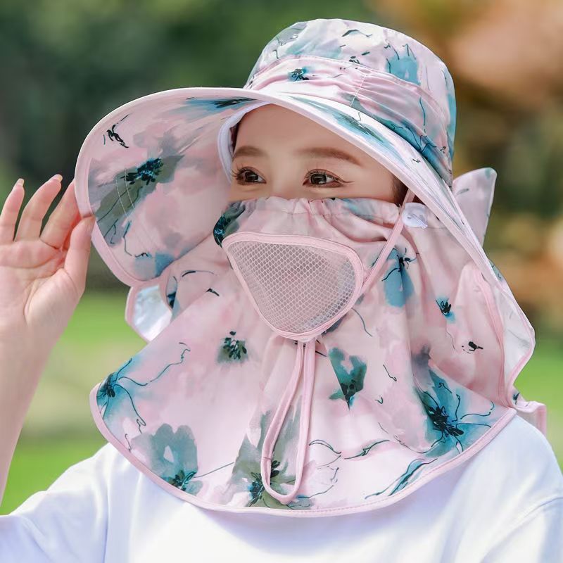 Mũ chống nắng vành lớn cho nữ, phù hợp đi xe đạp mùa hè, bảo vệ da khỏi tia UV