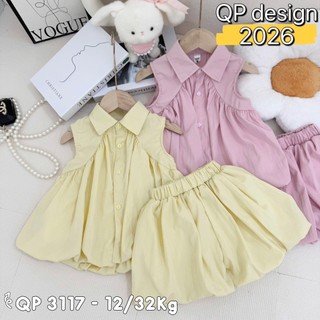 10-30kg (hàng đẹp) Set áo sơ mi bồng quần bí vàng hồng QP