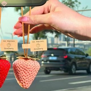 Móc khóa trái cây 3D hình dâu tây thực tế, móc khóa ô tô, túi đa năng, mặt dây chuyền, quà tặng trang trí