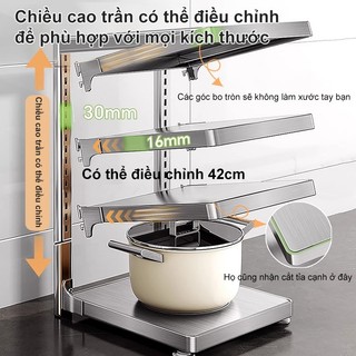 LOADNIX Kệ để xoong nồi inox 304 Đa Năng Nhiều Tầng Kệ Bếp Để Xoong Nồi Chống Gỉ Bền Bỉ
