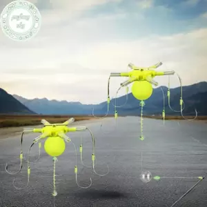 PUSKY - Bộ 6 Móc Câu Thép Carbon, Phao và Mồi Lồng dành cho Câu Cá Biển