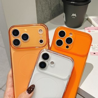 Cửa sổ xem lớn hình tròn siêu mỏng ngay lập tức biến 17 vỏ điện thoại màu xanh sông băng phù hợp cho iPhone 11 12 13 14 15 16 17 Pro Max Vỏ mềm TPU chống rơi