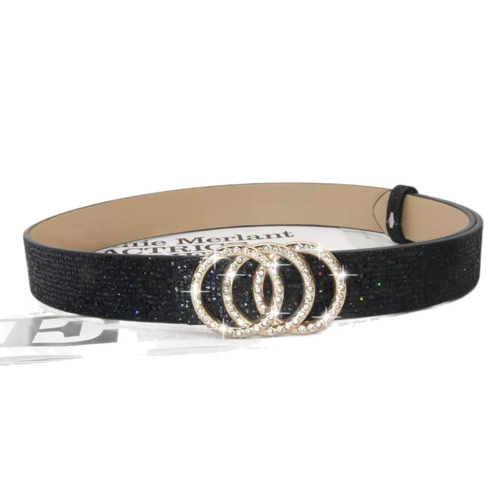 Thắt lưng kim cương giả lấp lánh TRACELIOIAN, Thắt lưng da PU lấp lánh Bling Bling, Thiết kế thương hiệu sang trọng thời trang Dây đeo thắt lưng đa năng dành cho nữ