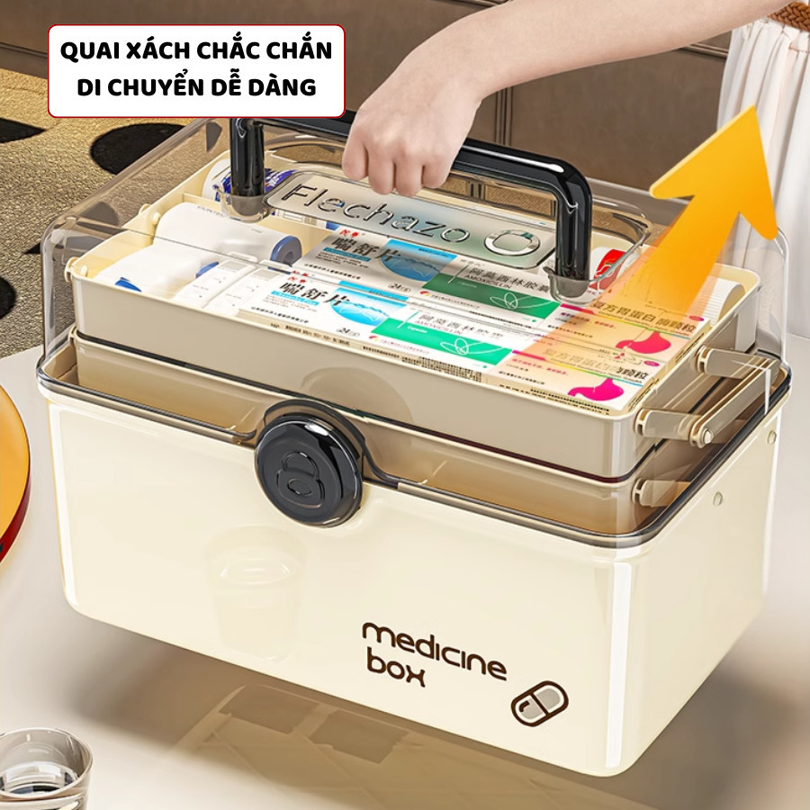 Hộp Đựng Thuốc Gia Đình ENODA HOME, Hộp Đựng Thuốc Y Tế Cứu Thương Nhiều Tầng Tiện Dụng Cho Gia Đình Q081