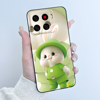 Dành Cho ZTE Blade A56 Z2473 Ốp Lưng Thỏ Tình Yêu Dễ Thương Hoạt Hình Màu Đen Silicon Mềm Bảo Vệ Dành Cho ZTE Blade Nubia A56 Pro Vỏ Điện Thoại