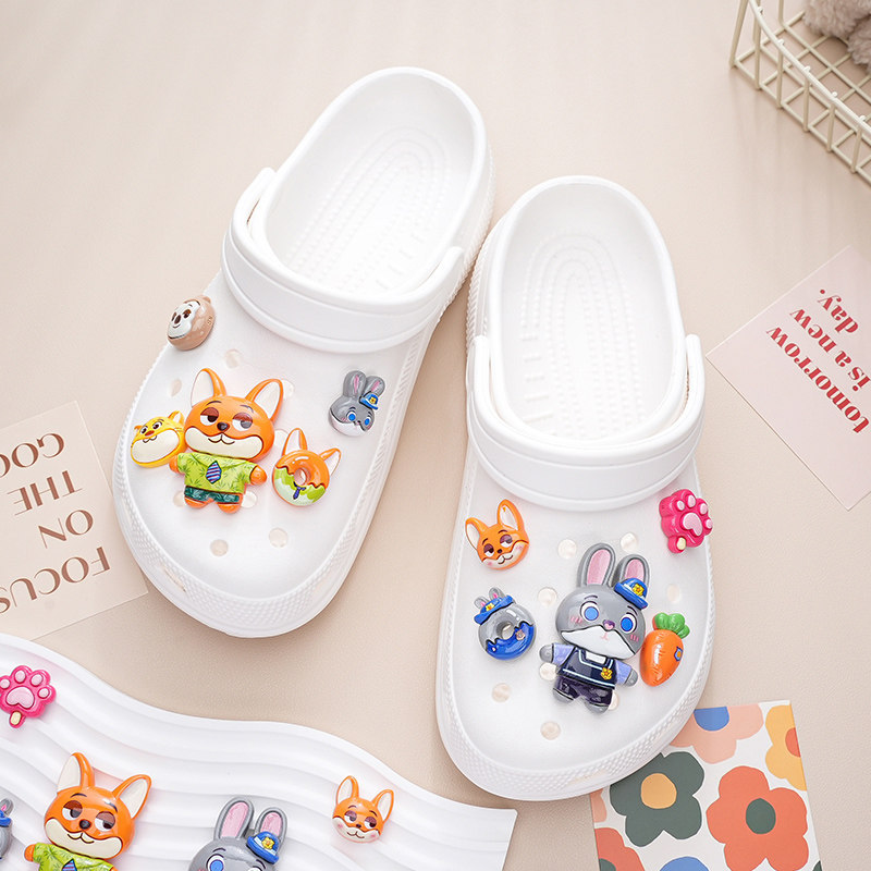 Phụ Kiện Giày Lỗ Crazy Animal City Fox Nick Judy Giày Cà Rốt Hoa Thích Hợp Cho Crocs Khóa Giày Có Thể Tháo Rời Khóa Giày Lỗ Khóa Giày Busch Khóa Giày Zhibixing ins Giày Hoa