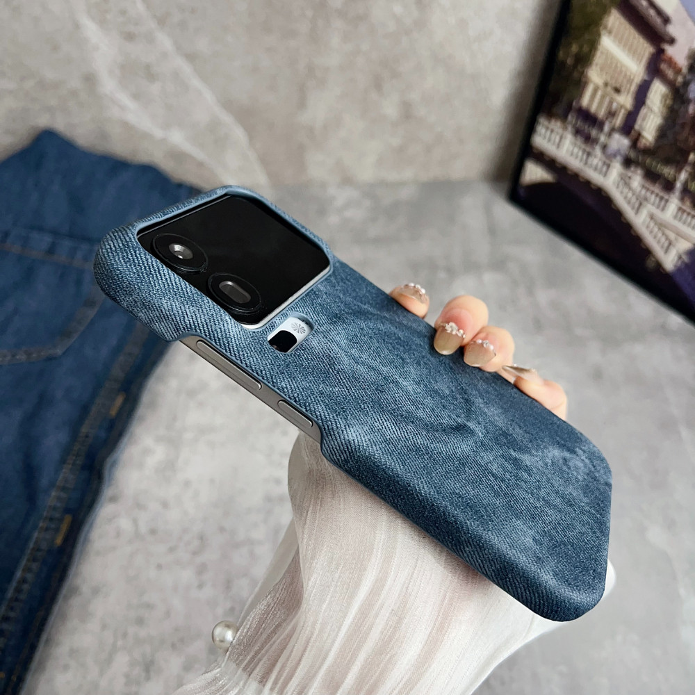 Ốp điện thoại từ tính họa tiết Denim cổ điển cho Xiaomi 17 15 14 Pro Max Ultra Half-Wrapped Hard PC Vỏ thời trang chống rơi