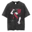 Áo thun 100% cotton, giặt kiểu Mỹ - phong cách retro - in họa tiết Jujutsu Kaisen - thời trang và hợp xu hướng.