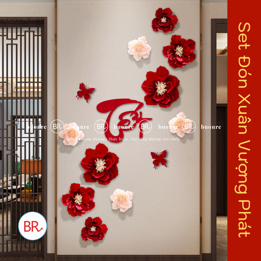 [HỎA TỐC HCM] [SIÊU RẺ] Set nguyên liệu trang trí tết Đón Xuân Vượng Phát - Phụ kiện trang trí tết nhà cửa,quán cà phê,.