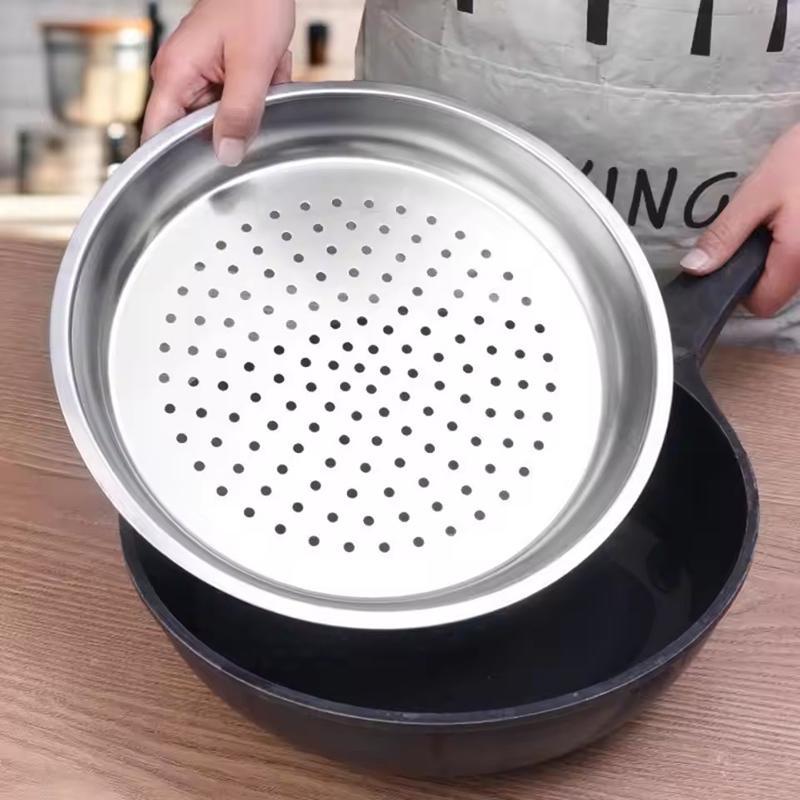 GOAY 28 / 30 / 32 / 34CM Máy hấp tròn bằng thép không gỉ Bánh bao Khay hấp cá Máy hấp dày Dụng cụ nấu ăn nhà bếp VN