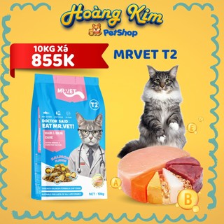 ( Hỏa Tốc ) Hạt Cho Mèo MRVET T2 10KG Xá Chăm Da, Dưỡng Lông, Bảo Vệ Hệ Hô Hấp Cho Mèo