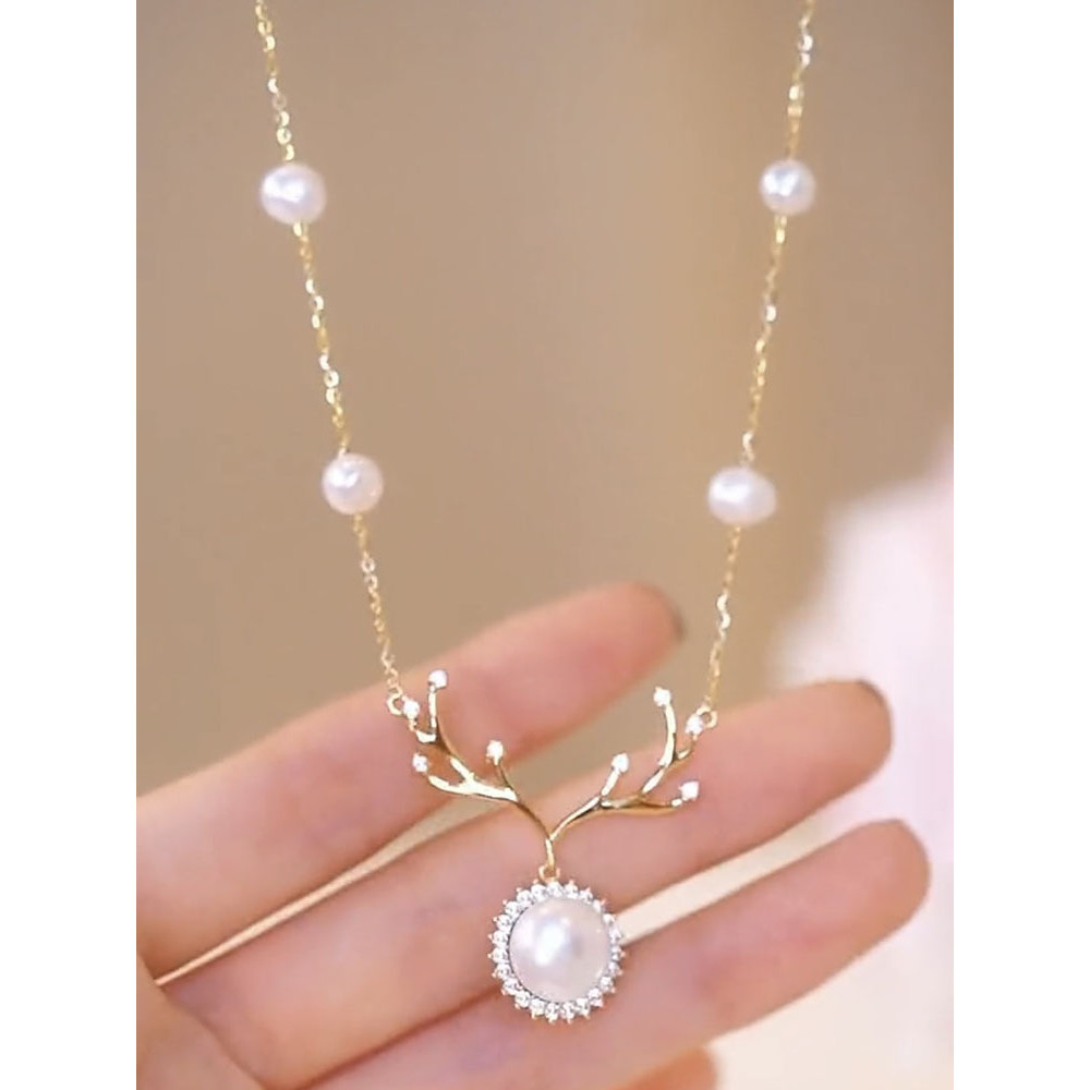 Vòng cổ hươu ngọc trai dễ thương dành cho nữ