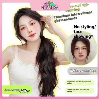 MYPANDA Làn sóng tự nhiên tóc giả đuôi bện nữ - Tóc dài thoáng mát có dây cố định thấp cổ