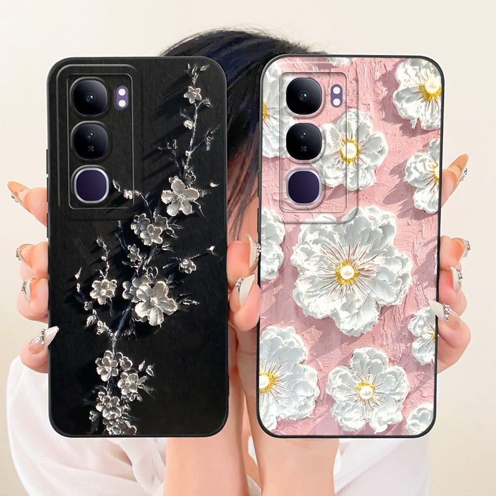 Dành Cho Vivo V40 Lite 4G 5G IDN / Vivo Y200 Y300 5G Ốp Điện Thoại Hoa Bướm Nữ Tính Ốp Lưng Silicon Mềm