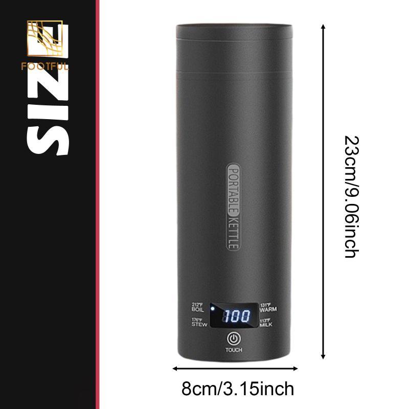 Ấm Siêu Tốc Điện Du Lịch Hút Chân Không Cách Nhiệt Cốc 500ml Nhẹ Cho Nước Đun Ấm Thông Minh Chai Cho Cắm Trại Du Lịch