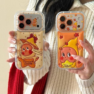 Hoạt Hình Dễ Thương Fortune Cookie Starman Ống Kính Hoa Da Mềm Ốp Lưng Điện Thoại iPhone 17Promax 17Pro 14 15 16 Pro Max 13 Túi Khí Chống Sốc Nữ Vỏ Di Động