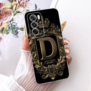 Dành Cho Oppo Reno 12 5G Ốp Lưng CPH2625 Chữ Cái Ban Đầu Thời Trang Vương Miện Mềm Silicon Mỏng Bảo Vệ Cho Reno12 Pro CPH2629 Vỏ