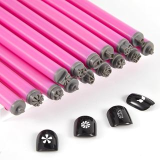 Dụng cụ làm móng bộ 15 bút dập móng đầu mềm thân nhựa họa tiết hoa bướm lá dùng lấy họa tiết sơn móng tạo mẫu móng nhanh dễ thao tác tái sử dụng phù hợp trang trí móng tại nhà và tiệm làm móng