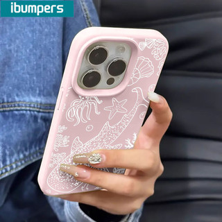 Ibumpers Ốp Điện Thoại Sang Trọng Phong Cách Duyên Hải Xanh Nhạt Họa Tiết Dưới Nước Silicon Mềm Chống Sốc Cho iPhone 11 12 13 14 15 16 17 Pro Max IP Plus