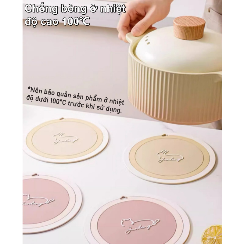 Tấm Lót Bàn PVC Cách Nhiệt 3 Miếng -Chống Bỏng, Dễ Vệ Sinh, Dùng Cho Nhà Bếp Và Bàn Ăn Gia Đình