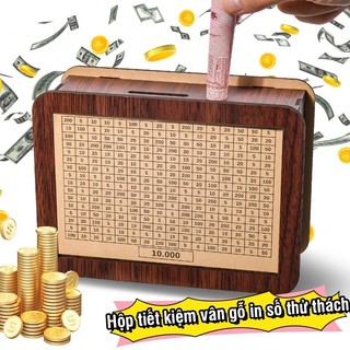 Hộp gỗ tiết kiệm tiền chất lượng, ống đựng tiền tiết kiệm tiện lợi, dùng cho tiền xu và tiền giấy, đa dạng