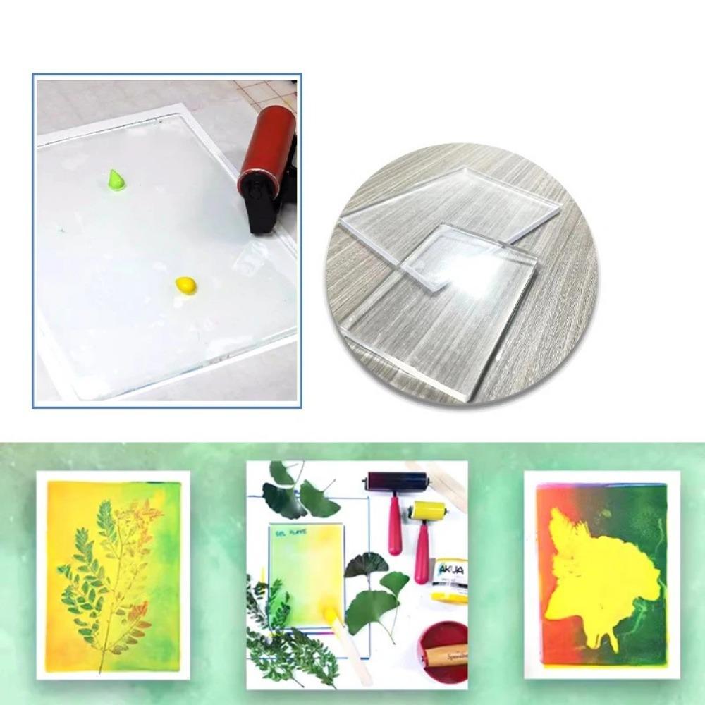 Tấm In Gel JiKK, Gel Press Monoprinting Silicone Gel Plate, Tấm Nghệ Thuật Gel Có Thể Tái Sử Dụng Trong Suốt Thêu Sò Nghệ Thuật