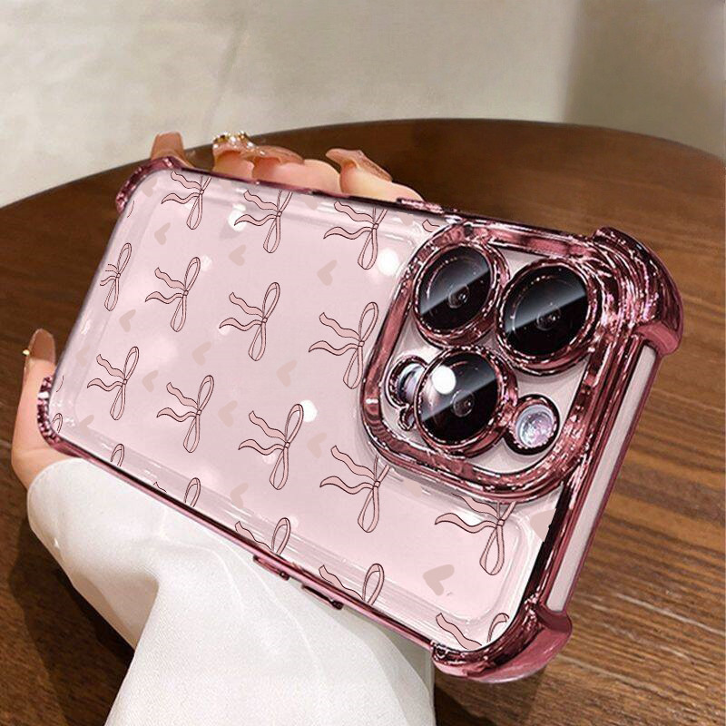 Vỏ Cho OPPO Reno 15 14 13 12 11 Pro 15F 14F 13F 12F 11F 5G Ốp Lưng Túi Khí Đen Trái Tim Tình Yêu Bowkont Mạ Điện Chống Sốc Mờ Mạ Silicon Mềm Mại