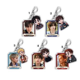 2pcs/Set CORTIS Keychain Cartoon Cute Acrylic Printing Charm Pendant Bag Accessories Key Ring JUHOON KEONHO MA