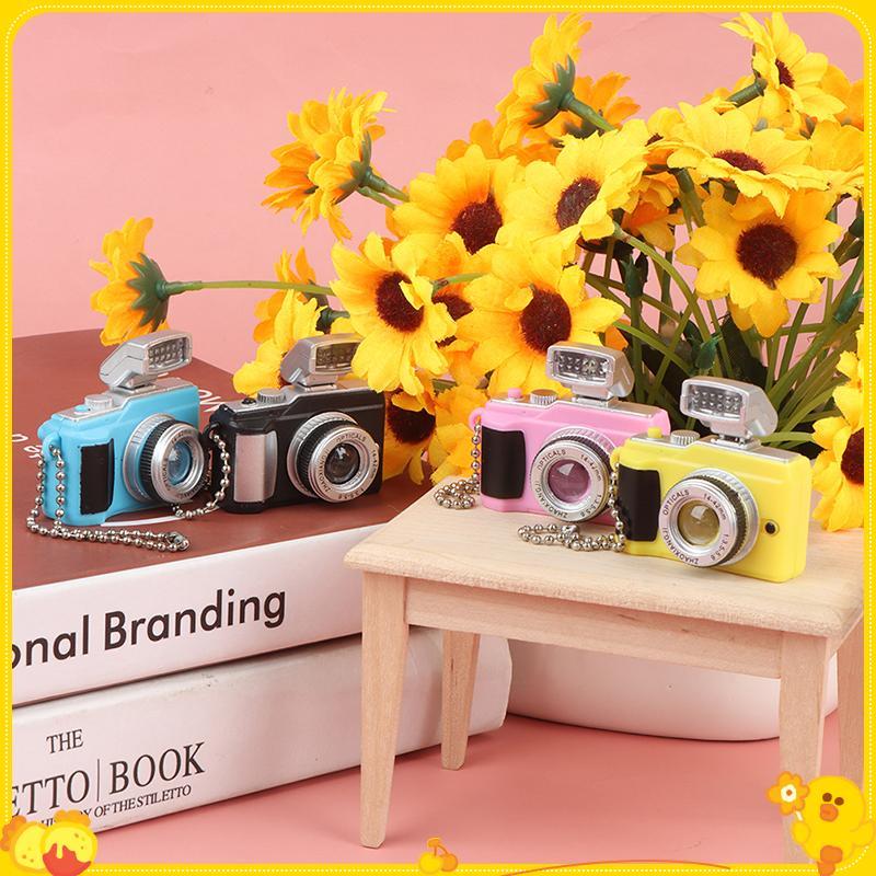 Máy Ảnh Kỹ Thuật Số Mini Mẫu 1: 12 Nhà Búp Bê Camera LED Flash Móc Khóa Trang Trí Đồ Chơi Không