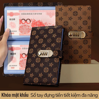 Sổ tiết kiệm đựng tiền có khóa bấm tiện lợi – Kích thước nhỏ gọn,100 trang giấy trắng hỗ trợ lập kế hoạch tài chính