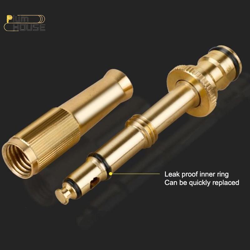 PlumHOUSE 5M / 10M / 15M / 20M Ống nước bằng đồng thau áp suất cao di động có vòi phun nước có thể điều chỉnh để tưới vườn, rửa xe tưới hoa VN
