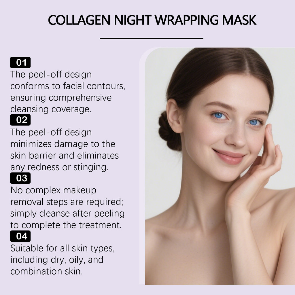 VIARELINE Mặt nạ lột Collagen Nhẹ nhàng Làm sạch da mặt Dưỡng ẩm mịn màng Đàn hồi tinh tế Dưỡng ẩm cho da 2.2