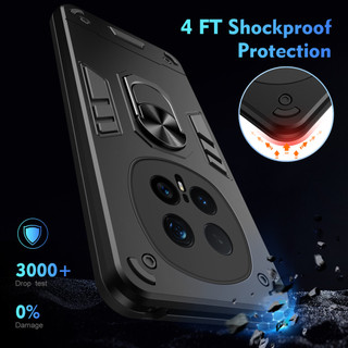 Dành Cho Honor Magic 8 / 8 Pro Ốp điện thoại Chiến Binh Thiết Kế Lưng Cứng Có Giá Đỡ Nhẫn Chống Sốc Mềm TPU Nâng Cạnh Mỏng Bao
