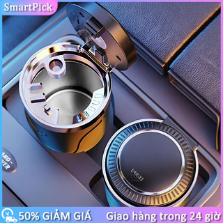 Gạt tàn thuốc lót inox, vỏ ABS chống cháy, nắp mở tự động, đèn LED ban đêm.