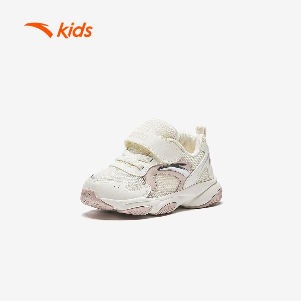 ANTA Kids Toddler Stage 2 Giày Tập Đi Bé Gái Khóa Dán Tiện Lợi, Êm Nhẹ Hạn Chế Trơn Trượt A22430003H