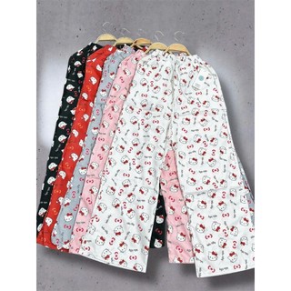 Quần Lụa 3D In Hình Kitty Dễ Thương - HoodieX- Quần Ống Rộng Mặc Nhà Cho Nữ Dưới 65kg