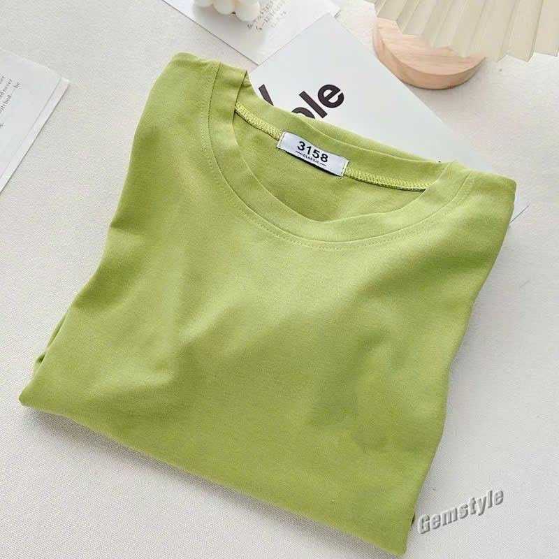 Áo thun TRƠN  chất cotton su 3158 thoáng mát, áo phông nam nữ mẫu mới đẹp