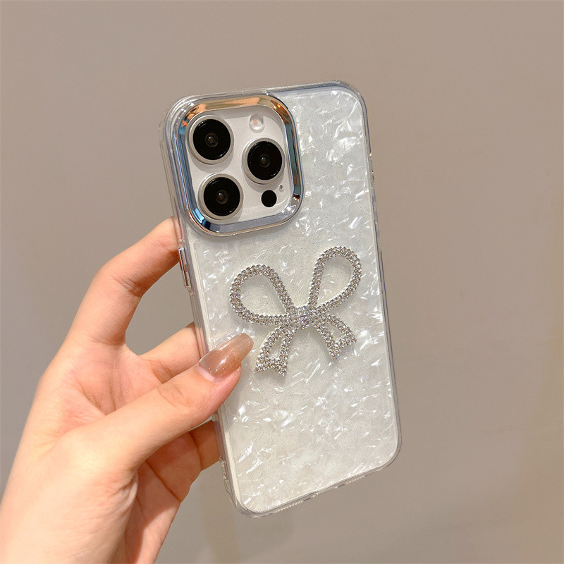 Ốp lưng iPhone nơ 3D tinh tế phù hợp cho iPhone 17 Pro Max, iPhone 17, 16, 15, 14, iPhone 13, 12, 11