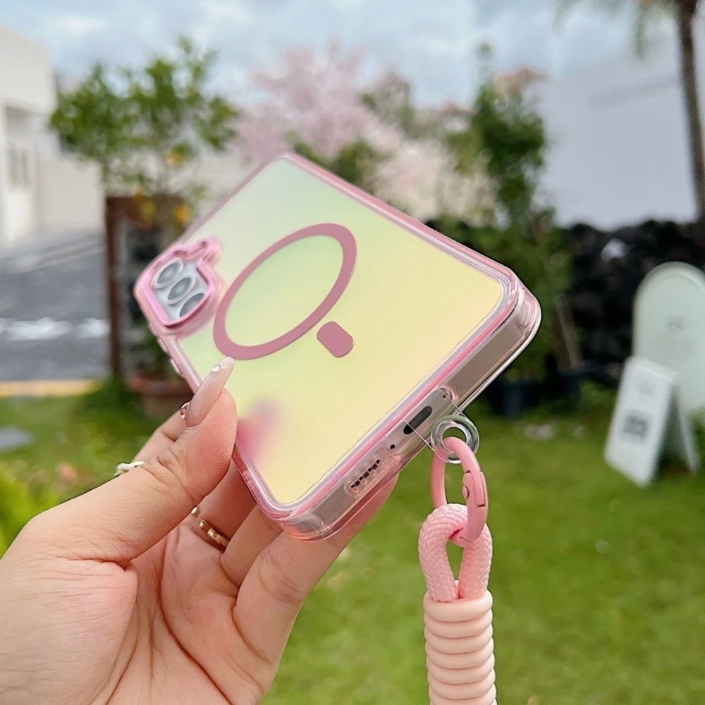 Gradient Laser Dây Đeo Tay Từ Tính Dành Cho Samsung S26 S25 S24 Ultra S26 Plus S24 S25 FE Edge Acrylic Cover