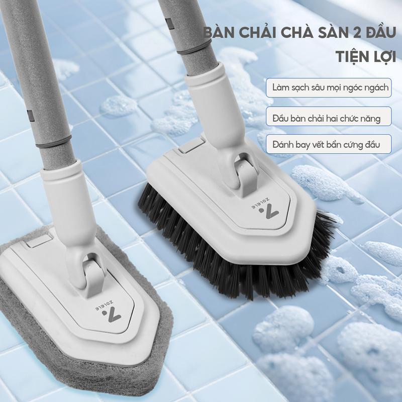 Bàn Chải Chà Sàn Cọ Rửa Bồn Nhà Tắm Cầm Tay 2 Đầu Tiện Lợi C4 Zolele | BigBuy360 - bigbuy360.vn